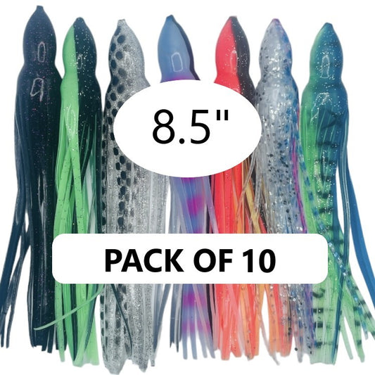 10PK OF 8.5" Octopus skirts for trolling lure replacement and building diy luremaking and jig tying