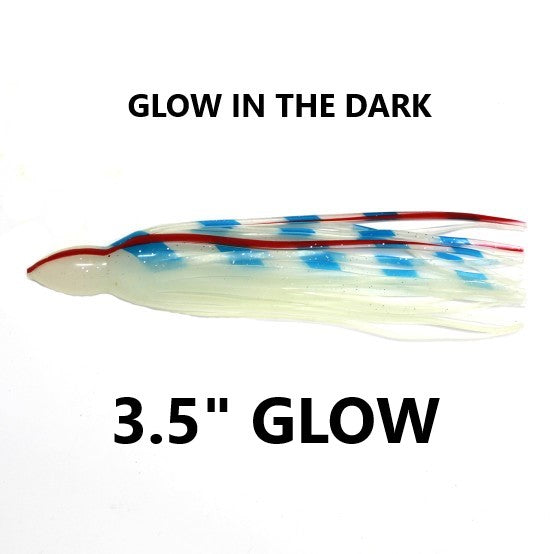 3.5" GLOW Octopus skirts for trolling lure replacement and building diy luremaking and jig tying