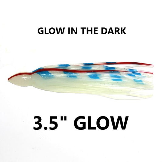 3.5" GLOW Octopus skirts for trolling lure replacement and building diy luremaking and jig tying