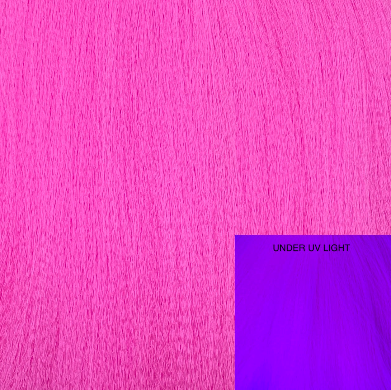 NEON UV BLACKLIGHT DYED CRIMPED NYLON HAIR 8"