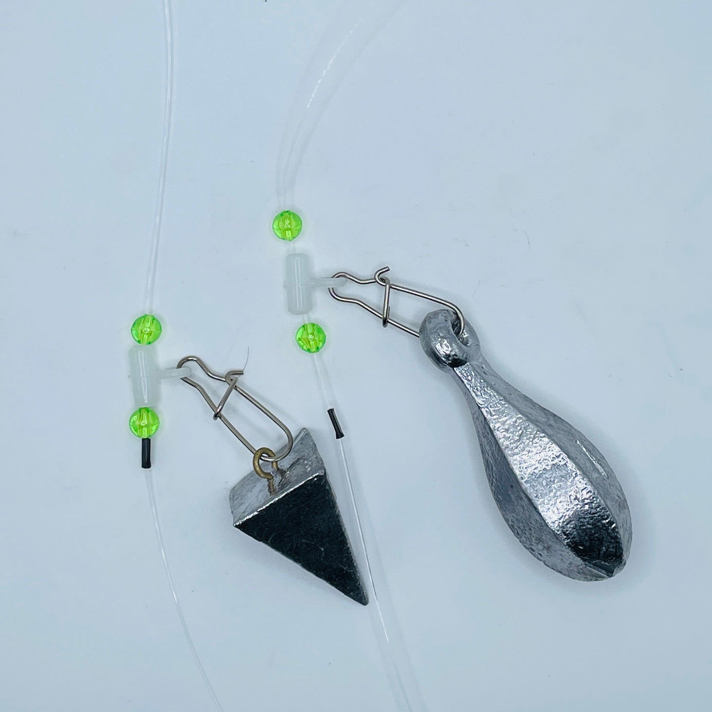 24" nylon slide Bait Rigs 2pk 30#-80# Fluorocarbon Fish Finder rigs