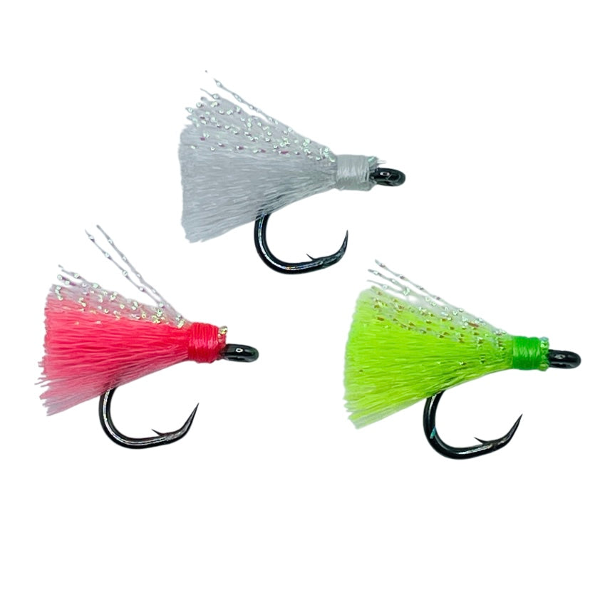 Premium Nylon Pompano Teasers #2 black nickel circle hook 2pk to 25pk