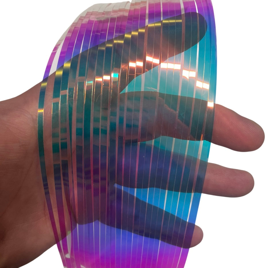12" Heavy Mylar Holographic Skirts With Adhesive Stripe 1pk or 3pk Flash