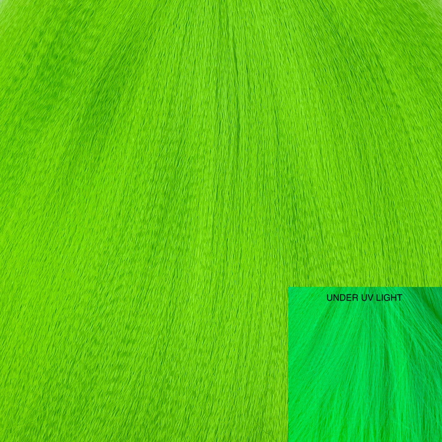 NEON UV BLACKLIGHT DYED CRIMPED NYLON HAIR 8"