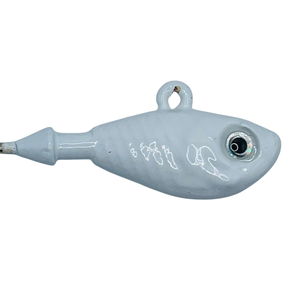 WHITE Feathered Cobia Jig 8/0 hook