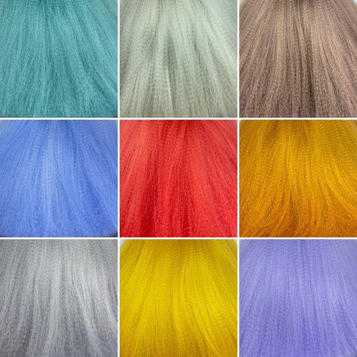 CUSTOM DYED CRIMPED NYLON HAIR 8"